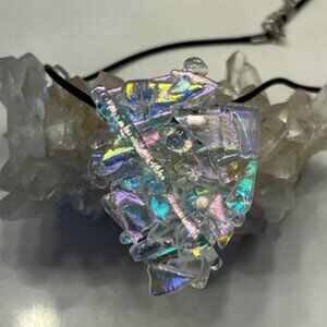 Iridescent Fused Dichroic Glass Pendant/Pin